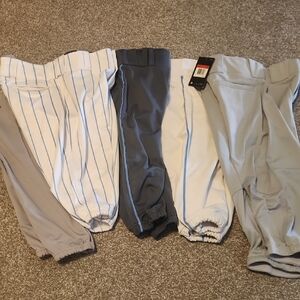 Nike NWT Kids Baseball Pants Set - Gray, White, and Blue Champs, Rawlings EUC